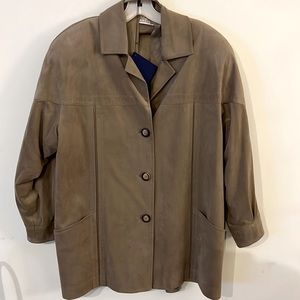 Lilli Ann Ultra suede Button Jacket Medium Pockets